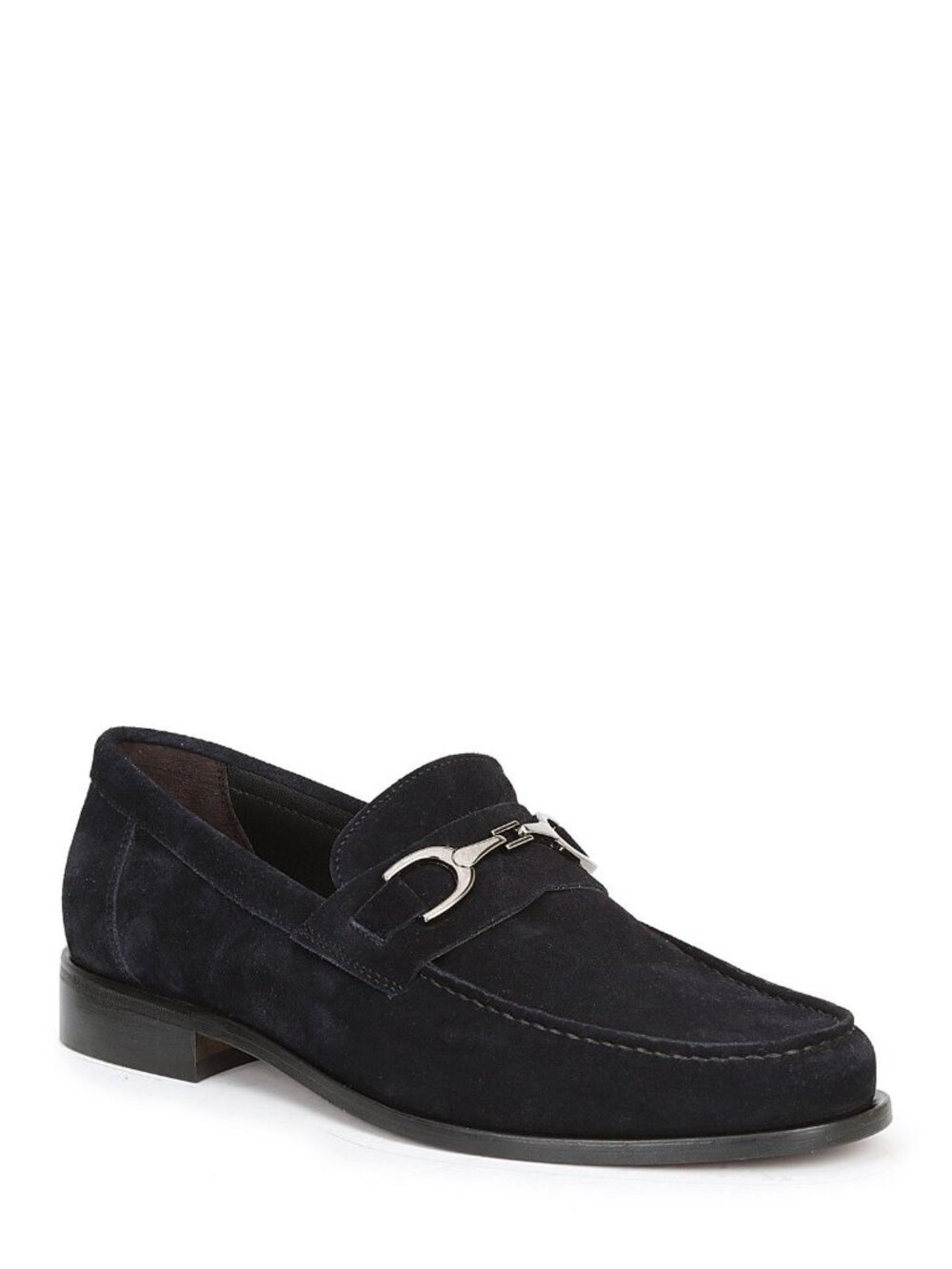 Bruno Magli Navy Suede Bit Loafers